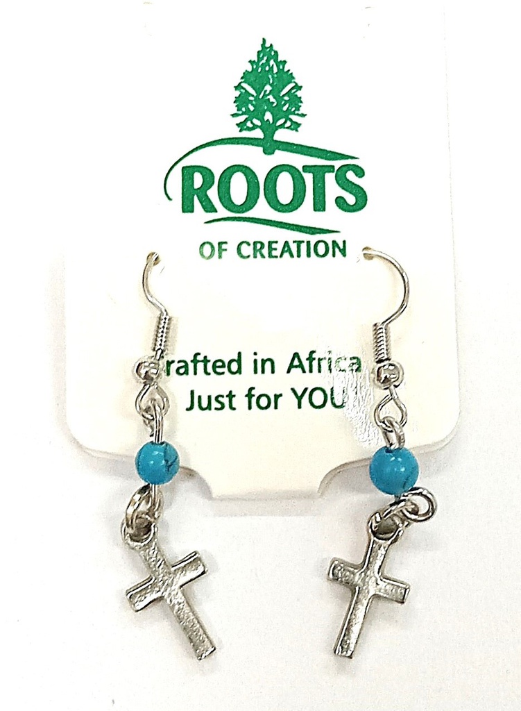 Blue Cross Earrings