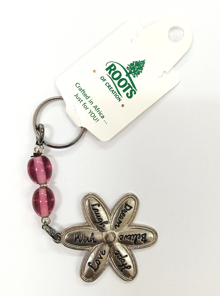 Flower Glass Bead Keyring