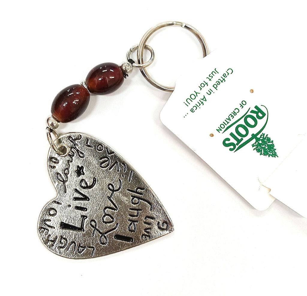 Heart Glass Bead Keyring