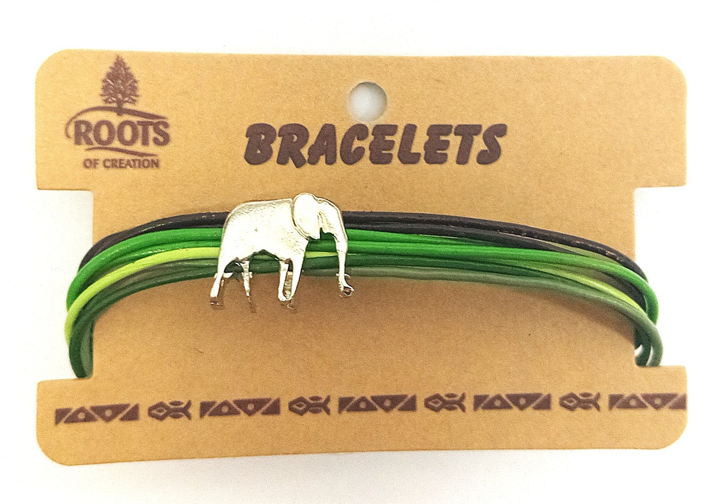 7-Strand Green Elephant Bracelet