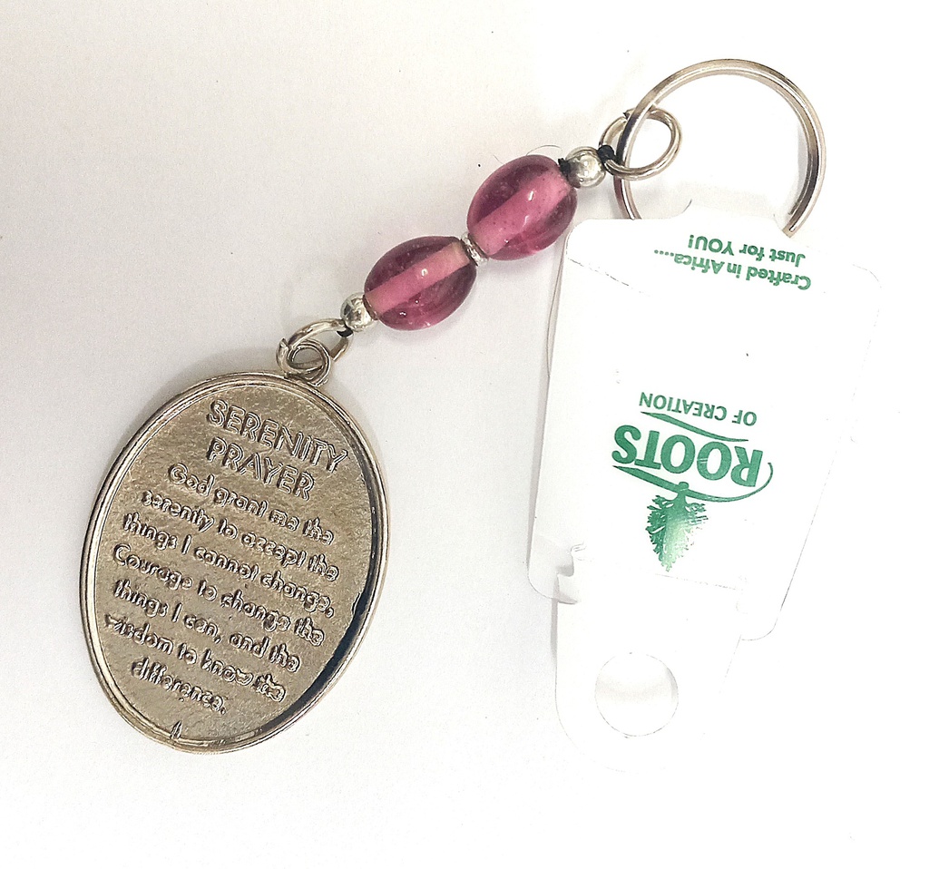 ROC Serenity Prayer Glass Bead Keyring