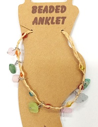 [JEWEL] ROC Multi Stone Rafia Anklet